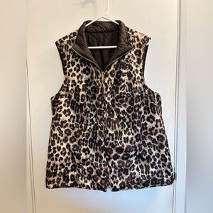 Leopard Print Quilted Vest